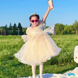 Summer New 3 4 5 6 7 8 9 10 Years Girls Piano Outfit Short Sleeve Princess Bowtie Ball Gown Dress For Kids Baby Birthday Gift