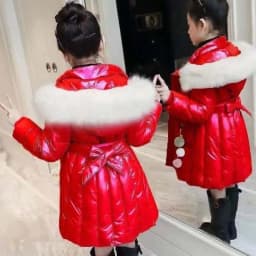 Winter Jacket For Girls Coat Teen Kids Parka Snowsuit Fashion Bright Waterproof Outerwear Children Clothing 4 6 8 10 12 14 Years
