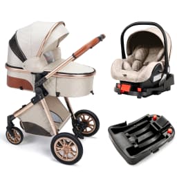 3 in 1 Luxury Pram High Landscape Baby Stroller with Reversible Seat Folding Pushchair for 0-36 Months Kids