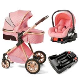 3 in 1 Luxury Pram High Landscape Baby Stroller with Reversible Seat Folding Pushchair for 0-36 Months Kids