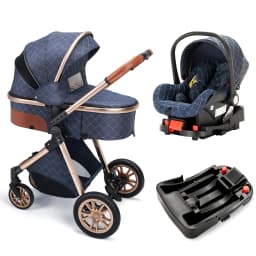 3 in 1 Luxury Pram High Landscape Baby Stroller with Reversible Seat Folding Pushchair for 0-36 Months Kids