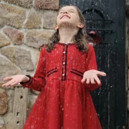 Dave Bella Red Winter Lace Mesh Dress Girls Velvet Long Sleeve Party Princess Dress Children Christmas Birthday Cloth DK4254472