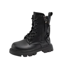 Classic Girls Platform Boots Spring Autumn Fashion Kids Causal Leather Boots Versatile Non-slip Black Brown Children Ankle Boots
