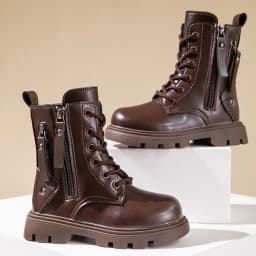 Classic Girls Platform Boots Spring Autumn Fashion Kids Causal Leather Boots Versatile Non-slip Black Brown Children Ankle Boots