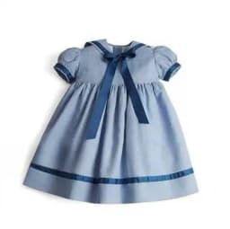 Summer Sister and Brother Clothing Blue Navy Style Dress Short Sleeve Shorts British Academy Dress Set Spanish Baby Clothes