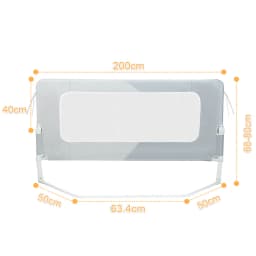 Bed Rails for Babies and Children - 150/180/200 cm Bed Guard Rail - Fall Protection for Children's Beds, Family Beds - Foldable