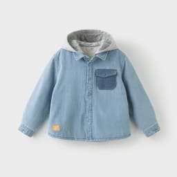 Dave Bella Boys Winter Autumn Jeans Shirt Jacket for Children Warm Velvet Thicken Hooded Coats Kids Outwear Clothing DK4254291