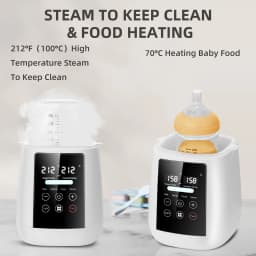 TINSOL Milk Warmer and Steriliser 6 in 1 Multifunction Breast Warmer Precise Temperature Control Baby Bottle Warmer