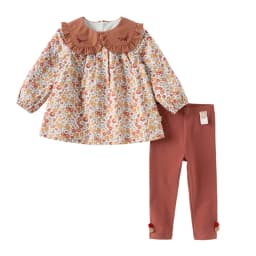 Dave Bella Children's Top Pants Two Piece Set Autumn Girls' Baby Sweet Cute Floral Print Top Fashion Two-Piece Outdoor DB3254992