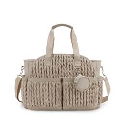 New Quilted Mommy Bag One Shoulder Handheld Storage Bag Waterproof Fabric Insulation for Mother and Child Travel