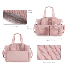 New Quilted Mommy Bag One Shoulder Handheld Storage Bag Waterproof Fabric Insulation for Mother and Child Travel