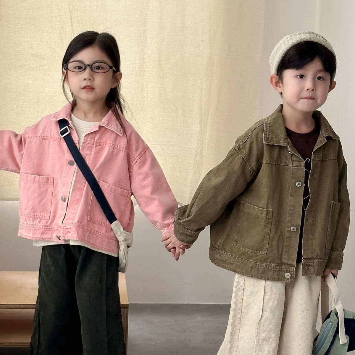 2026 Autumn New Children Long Sleeve Coat Solid Girls Loose Denim Jacket Boys Fashion Casual Cardigan Baby Tops Kids Clothes