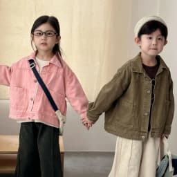 2026 Autumn New Children Long Sleeve Coat Solid Girls Loose Denim Jacket Boys Fashion Casual Cardigan Baby Tops Kids Clothes