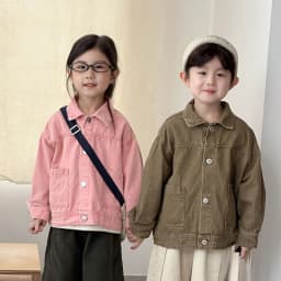 2026 Autumn New Children Long Sleeve Coat Solid Girls Loose Denim Jacket Boys Fashion Casual Cardigan Baby Tops Kids Clothes