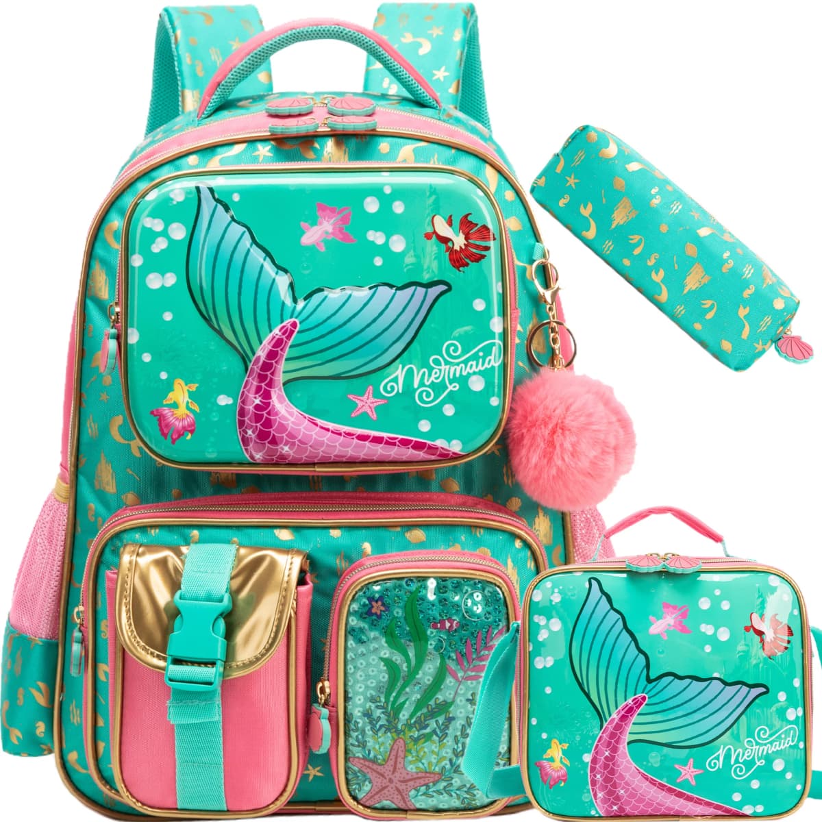Cute Backpack for Girls Backpacks for Elementary Preschool Students Kids School Cute Backpack Lunch Bag and Penbag