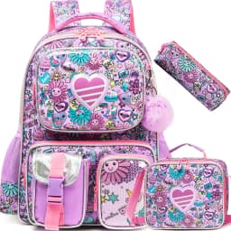 Cute Backpack for Girls Backpacks for Elementary Preschool Students Kids School Cute Backpack Lunch Bag and Penbag