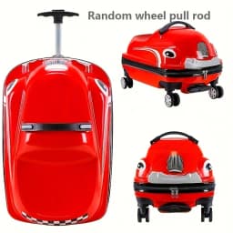 20-Inch Cartoon Car Kids' Pull-Along Suitcase with Spinner Wheels, 88.18LB Capacity, ABS PC Shell, Iron Handle, Zipper Closure