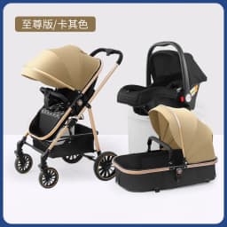 Lightweight Three-in-one Baby Stroller Foldable, Can Sit or Lie Down, High-view Sleeping Blue, Reversible Newborn Baby Stroller