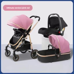 Lightweight Three-in-one Baby Stroller Foldable, Can Sit or Lie Down, High-view Sleeping Blue, Reversible Newborn Baby Stroller