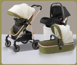 Lightweight Three-in-one Baby Stroller Foldable, Can Sit or Lie Down, High-view Sleeping Blue, Reversible Newborn Baby Stroller