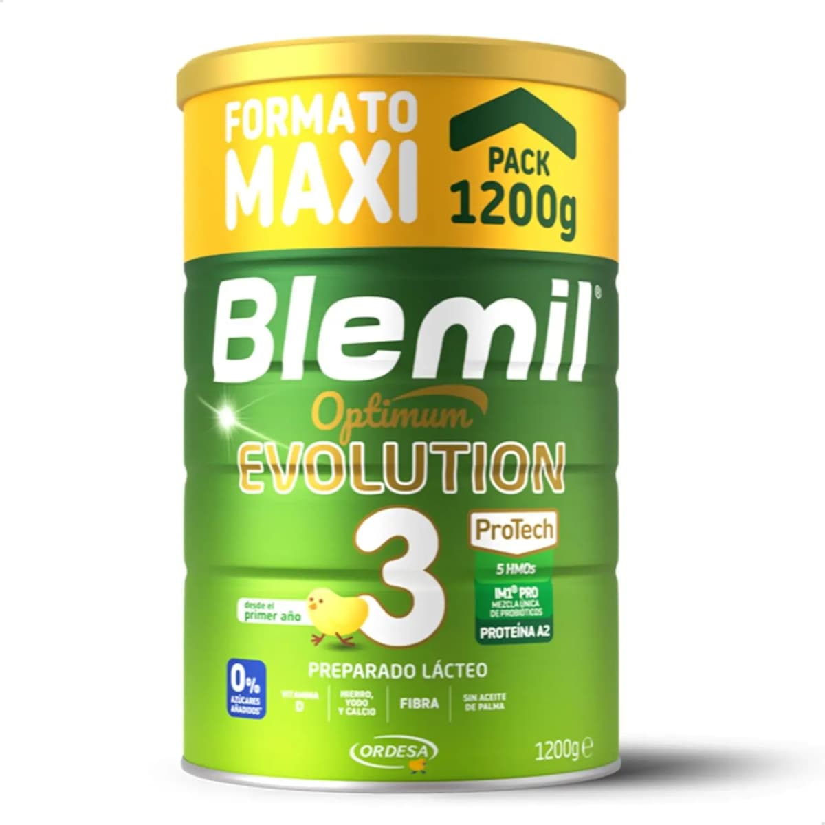 Blemil 3 Optimum Evolution - 1200g - Powdered Dairy Formula for Children from 1 to 3 Years Old - 0% Added Sugars, Without Palm Oil - Savings Format