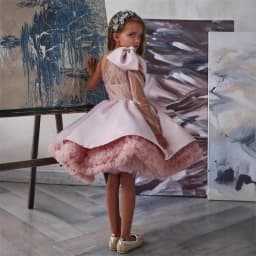 Girls' New Single-Shoulder Bow Fashionable High-End Piano Performance Little Host Party Princess Dress