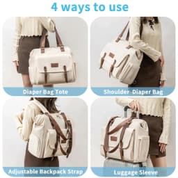 PANGDUBE Diaper Bag Backpack Large Capacity Waterproof Maternity Nappy Bag with Insulated Bottle Pocket Shoe Compartment Luggage