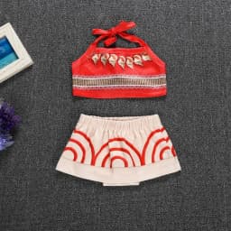 Baby Girl Moana Style Costume 2Pcs Set Kids Top & Pants Toddler Vaiana First Birthday Outfit Children Festival Party Casual Wear