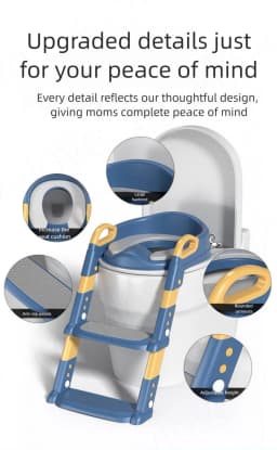 Toddler Toilet Training Seat with Step Lad | Adjustable Height Potty Training Chair for Kids, Anti-Slip & Easy to Clean