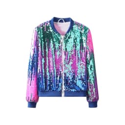 2026 Spring Autumn Children's and Girls' Clothing with Glitter and Colorful Outfits, Trendy Girls' Jackets with Colorful Beads