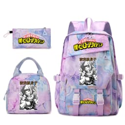 My Hero Academia Toga Himiko Print Student Backpack Lunch Bag Pencil Case Set for Girls School Supplies