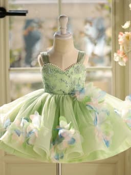 Baby First Birthday Dress 0-12 years old girl's princess dress with big bow wedding flower girl dress luxurToddler pageant dress