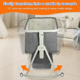 Independent baby bed, Cododo with mattress, co-sleep, newborn 25 kg. Height and Inclination adjustable, 4 wheels, breathable design, gray/black/khaki/Blue