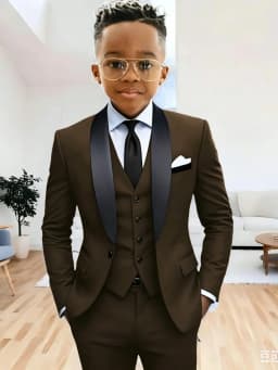 New Arrival Boys Formal Suit Set 3 Pieces Jacket Vest Pants Wedding Tuxedo Kids Shawl Lapel Slim Fit Suits For Birthday 2-20T