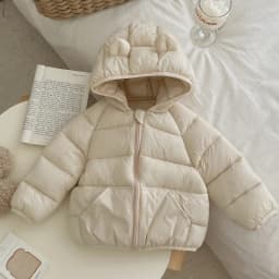 Children's Lightweight Down Cotton Jacket Baby Short Cotton Jacket Hooded Cotton Jacket for Boys and Girls Winter Outerwear