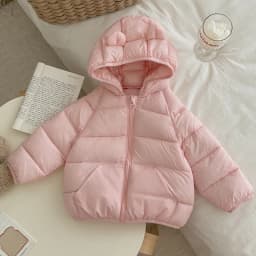 Children's Lightweight Down Cotton Jacket Baby Short Cotton Jacket Hooded Cotton Jacket for Boys and Girls Winter Outerwear