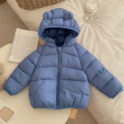 Children's Lightweight Down Cotton Jacket Baby Short Cotton Jacket Hooded Cotton Jacket for Boys and Girls Winter Outerwear