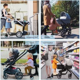 Buggy Board with Seat, Stroller Auxiliary Pedal Portable Kiddy Boards Standing Board, Removable and Assembling