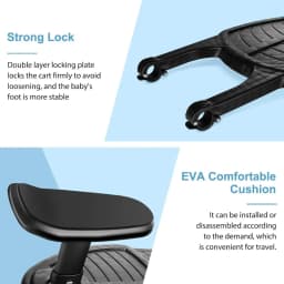 Buggy Board with Seat, Stroller Auxiliary Pedal Portable Kiddy Boards Standing Board, Removable and Assembling
