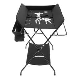 37.8inch Black Portable Baby Diaper Changing Station, Foldable Freestanding Diaper Changing Table for 0-12 Months Age