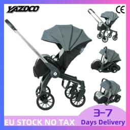 Convertible Baby Travel Stroller, Comfortable Full Recline Function, Compact Folding Structure, Wear Resistant Shock Absorbing Wheels, Soft Seat Mat For Daily Outdoor Family Travel