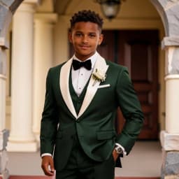 Boys Wedding Tuxedo with White Peak Lapel 3 Pieces Child Suit Set Jacket with Pants Vest Contrast Design Kids Outfit for Prom