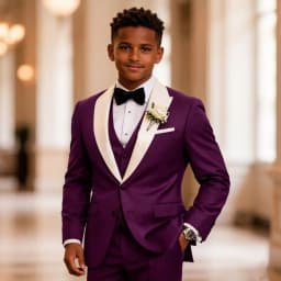 Boys Wedding Tuxedo with White Peak Lapel 3 Pieces Child Suit Set Jacket with Pants Vest Contrast Design Kids Outfit for Prom