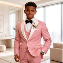 Boys Wedding Tuxedo with White Peak Lapel 3 Pieces Child Suit Set Jacket with Pants Vest Contrast Design Kids Outfit for Prom