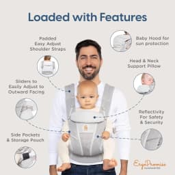 Egobaby All Carry Positions Breathable mesh baby carrier, enhancing lumbar support and airflow (7-45 pounds)