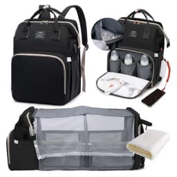 3 In 1 Diaper Bag Backpack Foldable Baby Bed Waterproof Travel Bag with USB Charge Diaper Bag Backpack with Changing Bed 3 types