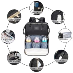 3 In 1 Diaper Bag Backpack Foldable Baby Bed Waterproof Travel Bag with USB Charge Diaper Bag Backpack with Changing Bed 3 types
