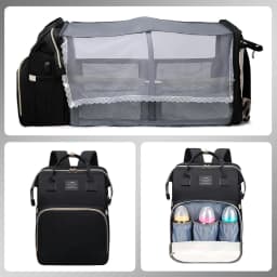 3 In 1 Diaper Bag Backpack Foldable Baby Bed Waterproof Travel Bag with USB Charge Diaper Bag Backpack with Changing Bed 3 types