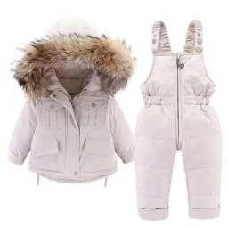 Baby Winter down Jacket Coat and Jumpsuit for Children Clothing Set 2 PCS Thicken Clothes Warm Jacket for Girls Infant Snowsuit