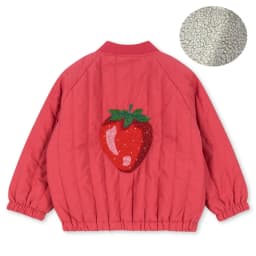 -Cute Fruit Kitten Candy Pattern Embroidered Winter Coat Zipper Baseball Jacket for Children Back Printed 2026 New Children Coat